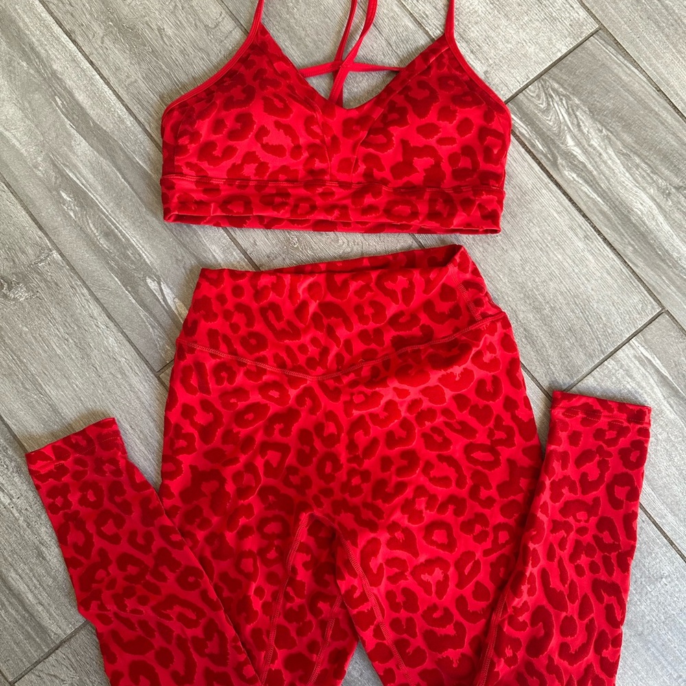 Balance Athletica Red Leopard Leggings ONLY sz MED